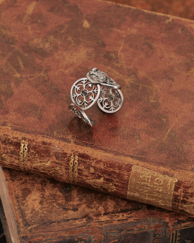 Anello fascia grande a cerchi - Fiore gotico