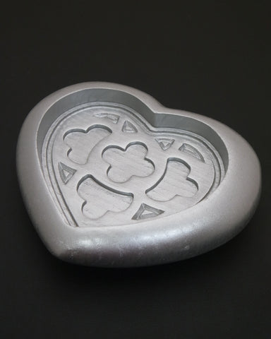"Svuota tasche" cuore in legno - Finitura argento