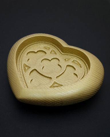 "Svuota tasche" cuore in legno - Finitura oro