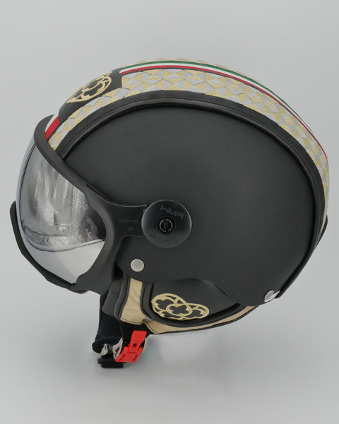 casco sci h10 exclusive con visiera nero lucido