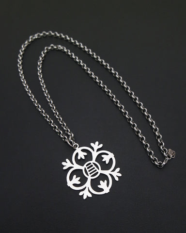 Collana iconica in acciaio - Fiore