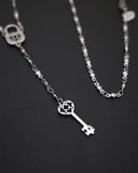 Collana stile rosario in acciaio - Lucchetto e Chiave cuore