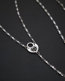 Collana stile rosario in acciaio - Lucchetto cuore e Chiave cuore