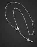 Collana stile rosario in acciaio - Lucchetto cuore e Chiave cuore