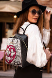 Zaino in pelle - Graffito nero