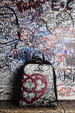 Zaino in pelle - Graffito nero