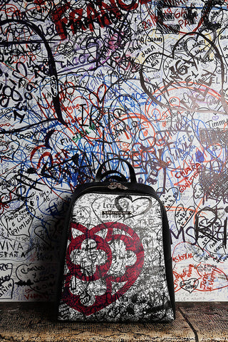 Zaino in pelle - Graffito nero
