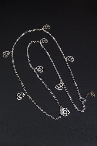 Collana lunga 8 pendenti in acciaio - Cuore