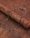 Bracciale base in acciaio e perline nere- Cuore