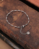 Bracciale base in acciaio stile rosario - Fiore gotico