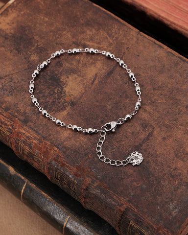 Bracciale base in acciaio stile rosario - Fiore gotico