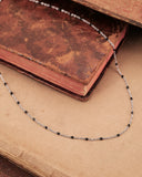 Collana base in acciaio con perline nere - Cuore