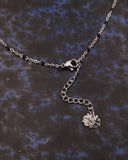 Collana base in acciaio con perline nere - Fiore gotico