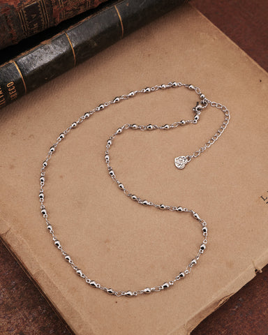 Collana base in acciaio stile rosario - Cuore