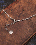 Collana base in acciaio stile rosario - Fiore gotico