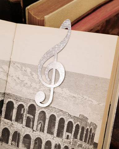 Segnalibro in acciaio - Chiave di Violino