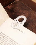 Segnalibro in acciaio - Lucchetto Fiore scudo