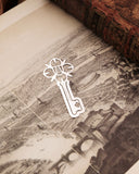 Segnalibro in acciaio - Chiave fiore scudo