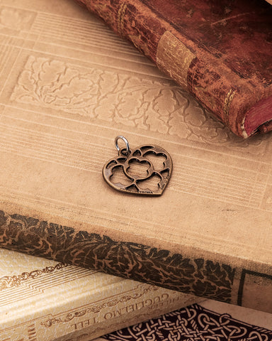 Charm cuore medio - Bronzo oro antico