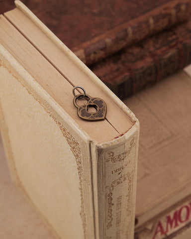 Charm lucchetto cuore mini - Bronzo oro antico