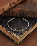Bracciale rigido sottile in acciaio - Fiore gotico