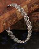 Bracciale rigido sottile in acciaio - Fiore gotico