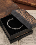 Bracciale rigido sottile in acciaio - Fiore gotico