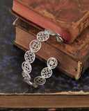 Bracciale rigido in acciaio - Cuore e fiore gotico