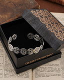 Bracciale rigido in acciaio - Cuore e fiore gotico