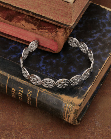 Bracciale rigido in acciaio - Fiore gotico