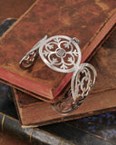 Bracciale rigido modello schiava in acciaio - Cuore e fiore gotico