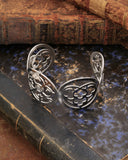Bracciale rigido modello schiava in acciaio - Cuore e fiore gotico