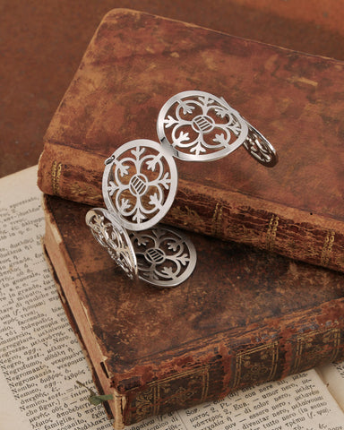 Bracciale rigido modello schiava in acciaio - Fiore gotico