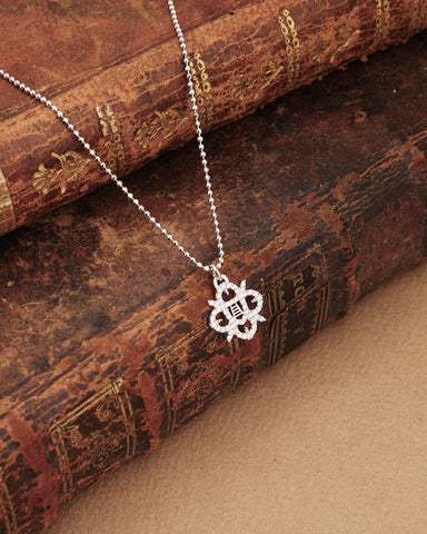 Collana argento con pendente fiore in Zirconi - Bianco