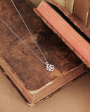 Collana argento con pendente fiore in Zirconi - Bianco
