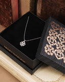 Collana argento con pendente fiore in Zirconi - Bianco