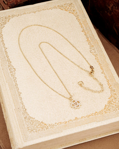 Collana argento con pendente fiore in Zirconi - Oro