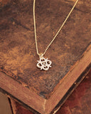 Collana argento con pendente fiore in Zirconi - Oro