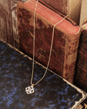 Collana argento con pendente fiore in Zirconi - Oro