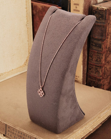 Collana argento con pendente fiore in Zirconi - Rosa