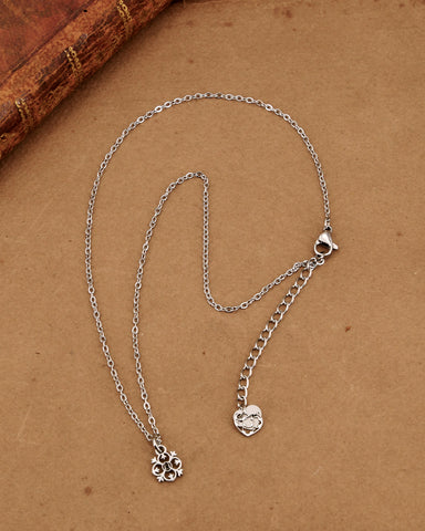 Collana girocollo in acciaio con micro pendente Fiore gotico