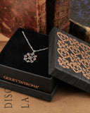 Collana corta con sfere in acciaio - Fiore gotico