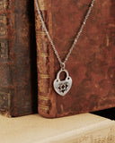 Collana corta con sfere in acciaio - Lucchetto cuore