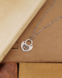 Collana corta con sfere in acciaio - Lucchetto cuore