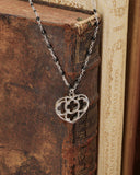 Collana corta con sfere nere in acciaio - Cuore