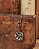 Collana corta con sfere nere in acciaio - Fiore gotico