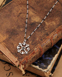 Collana corta con sfere nere in acciaio - Fiore gotico