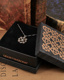 Collana corta con sfere nere in acciaio - Fiore gotico