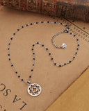 Collana corta con sfere nere in acciaio - Rosone