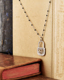 Collana corta con sfere nere in acciaio - Lucchetto